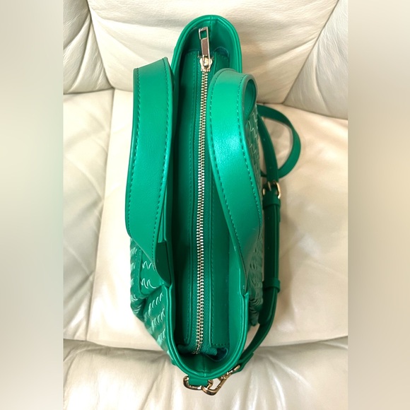 Anthropologie Faux Leather Woven Tote Crossbody Bag Green MSRP $100 - Picture 13 of 14
